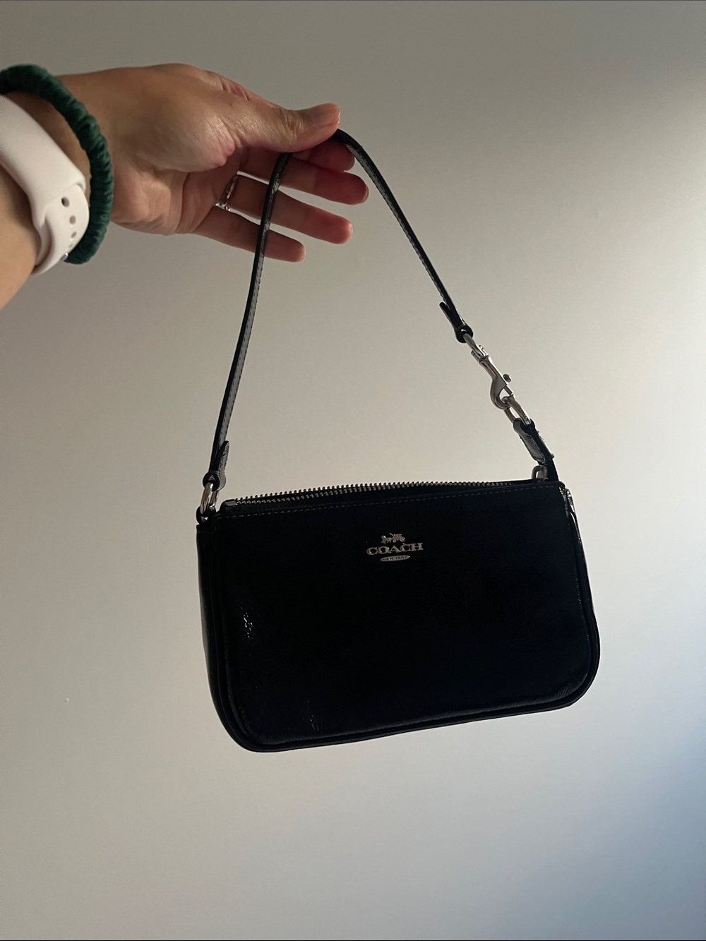 Coach Black Patent Mini Shoulder Bag